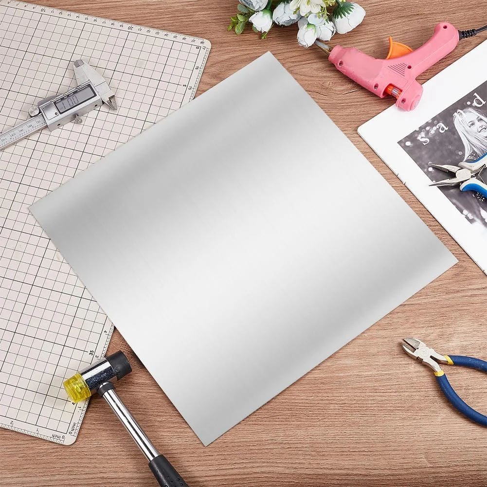 ورق فولادی نورد سرد OLYCRAFT، 2 عدد، 30x30 سانتی متر، ضخامت 1 میلی متر، ورق فولادی مربع شکل، نوار فلزی فولادی، ورق فلزی نورد سرد برای پروژه های DIY، ماشین آلات صنعتی، دکوراسیون