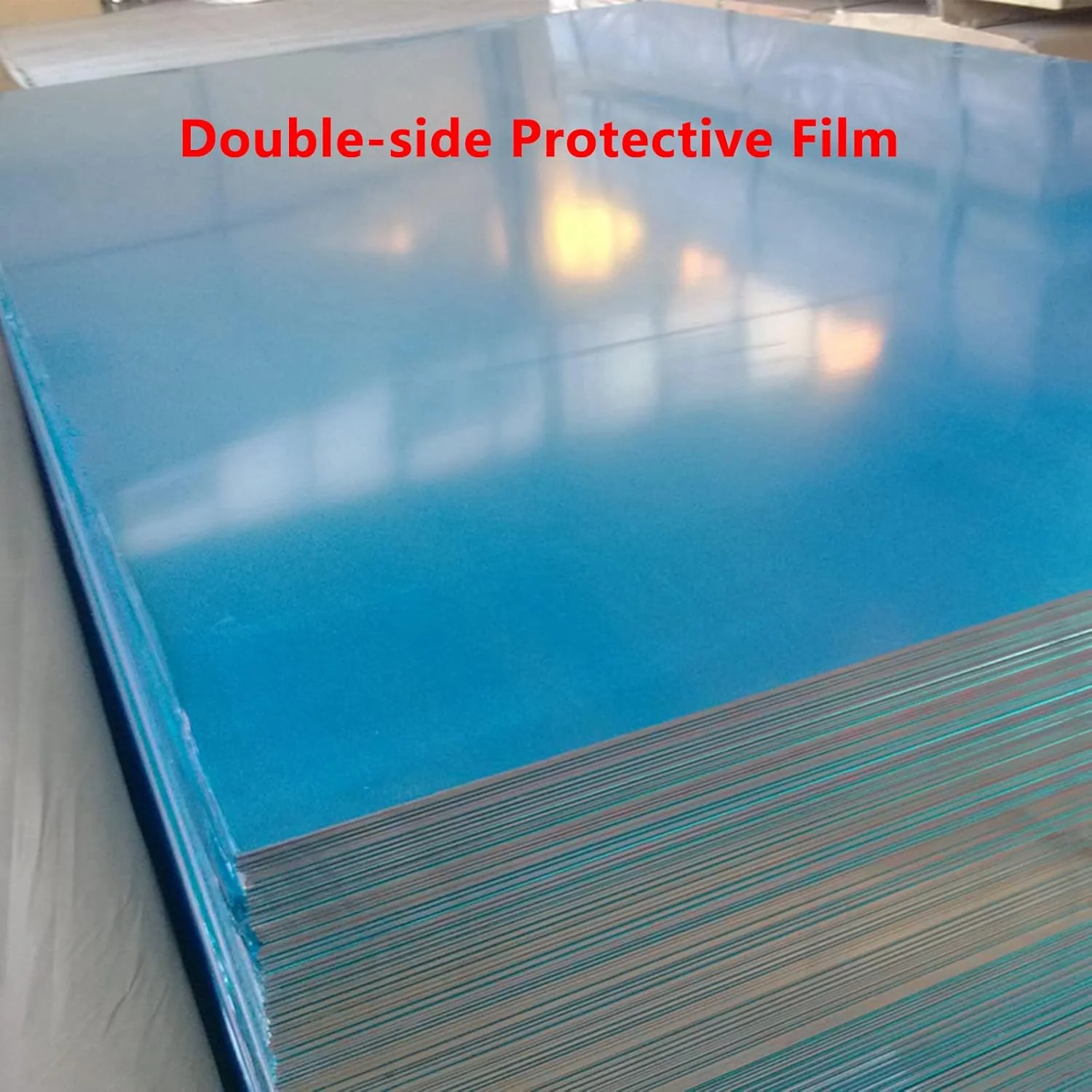 ورق آلومینیوم 5052 H32 به ابعاد 30x30x0.08 سانتی متر، صفحه آلومینیومی تخت و نازک پوشیده شده با فیلم محافظ، صفحه فلزی آلومینیومی مستطیلی برای صنایع دستی، صنعتی، 0.5 میلی متر