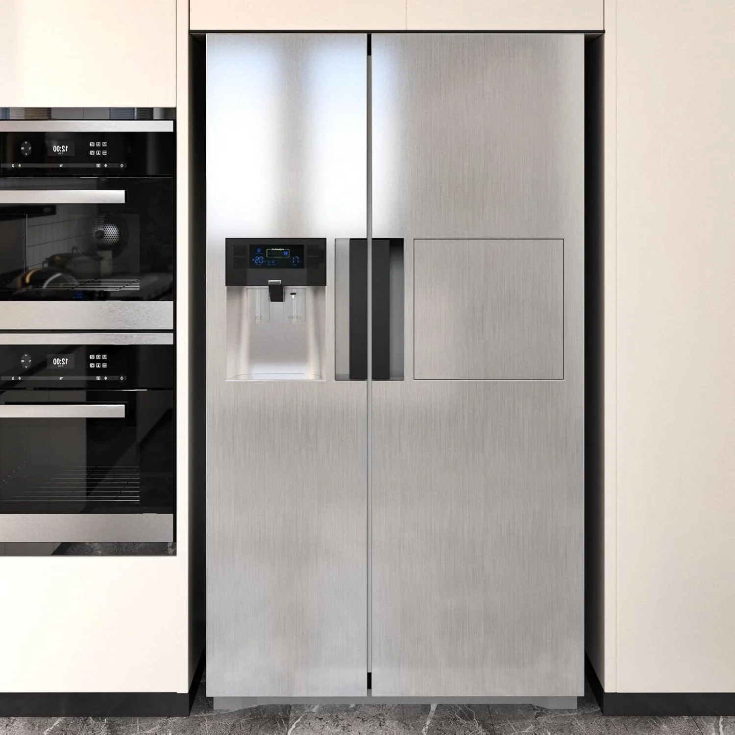 برچسب استیل ضد زنگ LIKILIKI، 60cm x 3m، کاغذ دیواری خود چسب برای یخچال، پوشش وینیل پشتی چسبی برای یخچال، روکش فلزی برای ماشین ظرفشویی، پیشخوان RV و روکش های صوتی