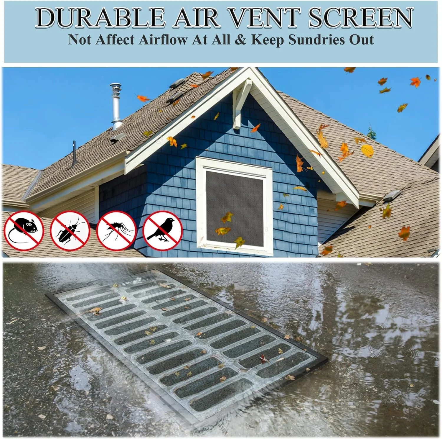 توری فلزی استیل 304، بسته 4 عددی، چشمه 1 میلی‌متر، ضد زنگ، چند منظوره، مناسب برای پنجره، آشپزخانه یا حمام، 210mm×300mm