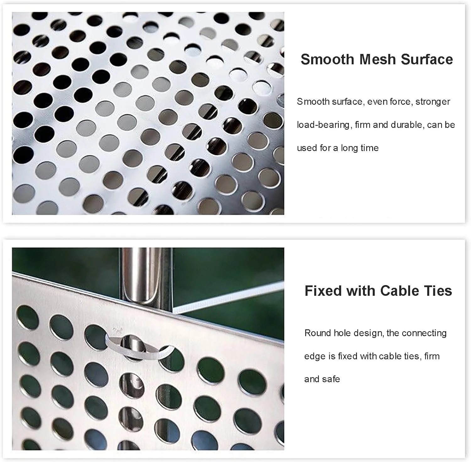 ورق توری فلزی استیل 304، ورق فلزی سوراخ دار با ضخامت 0.3 میلی متر، فاصله سوراخ 10 میلی متر، ورق فلزی تزئینی (25x100 سانتی متر)