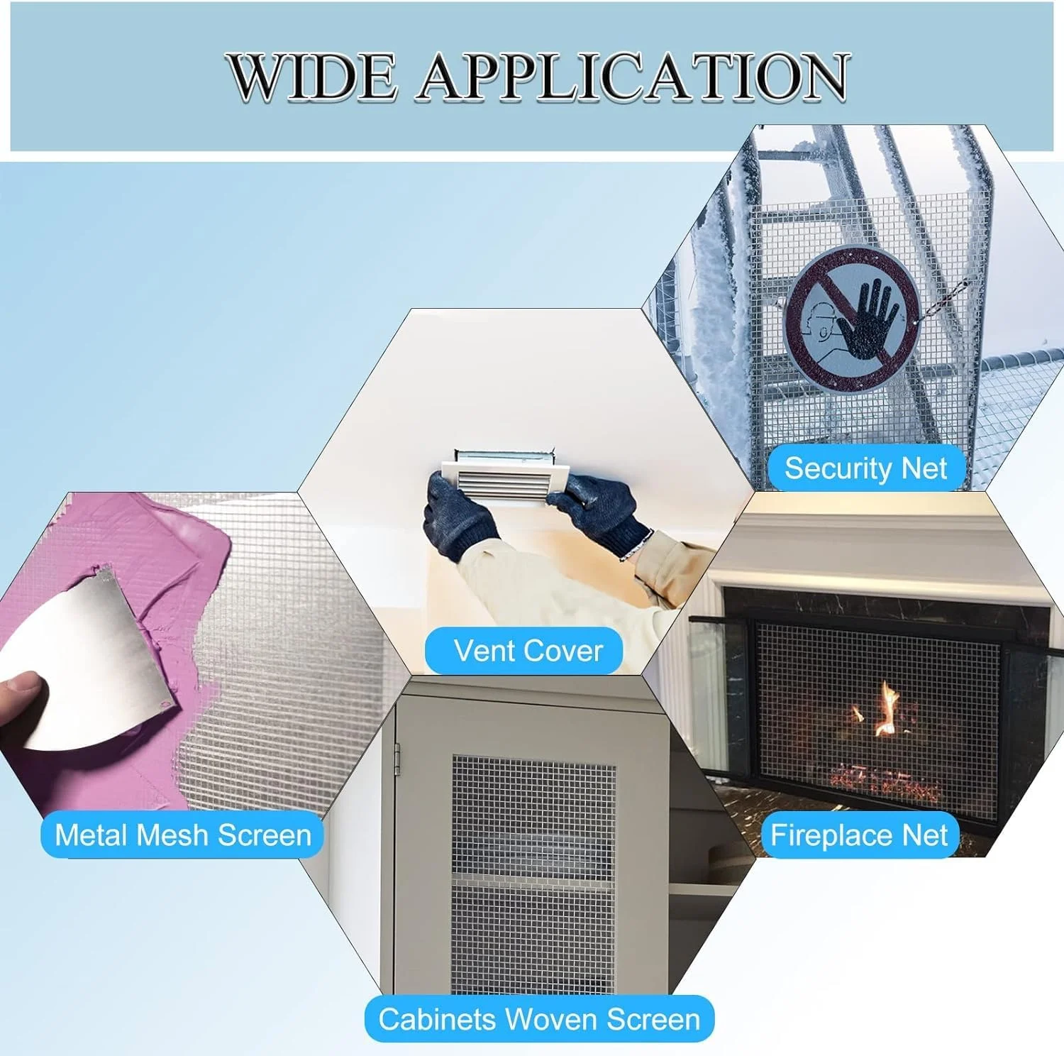 توری فلزی استیل 304، بسته 4 عددی، چشمه 1 میلی‌متر، ضد زنگ، چند منظوره، مناسب برای پنجره، آشپزخانه یا حمام، 210mm×300mm