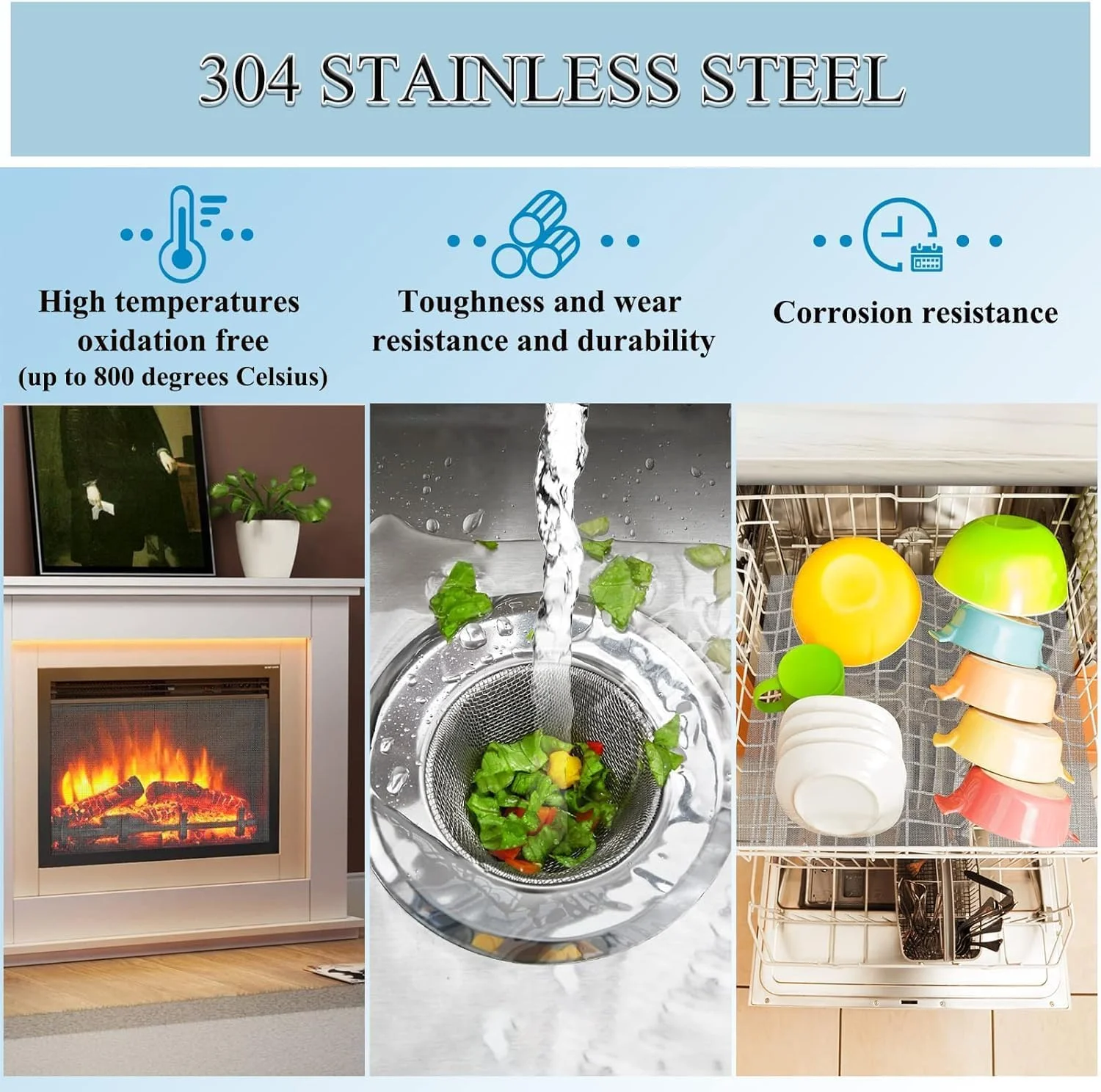 توری فلزی استیل 304، بسته 4 عددی، چشمه 1 میلی‌متر، ضد زنگ، چند منظوره، مناسب برای پنجره، آشپزخانه یا حمام، 210mm×300mm