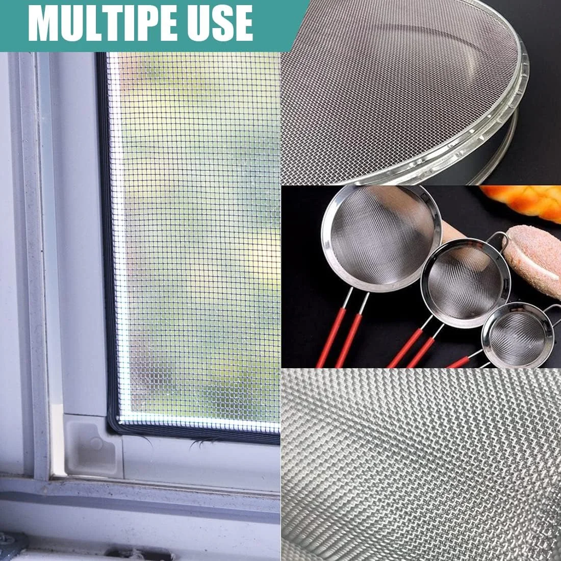 ورق توری فلزی CUNQN، توری بافته شده استیل ضد زنگ، توری محافظ جوندگان، توری فیلتر برای دریچه ها، پنجره ها، درب، فیلتر آشپزخانه و باغ