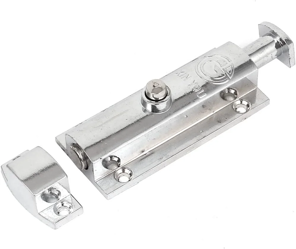 قفل اتوماتیک دکمه ای فنری درب اتاق خواب با روکش کروم، زبانه قفل درب به طول 4 اینچ