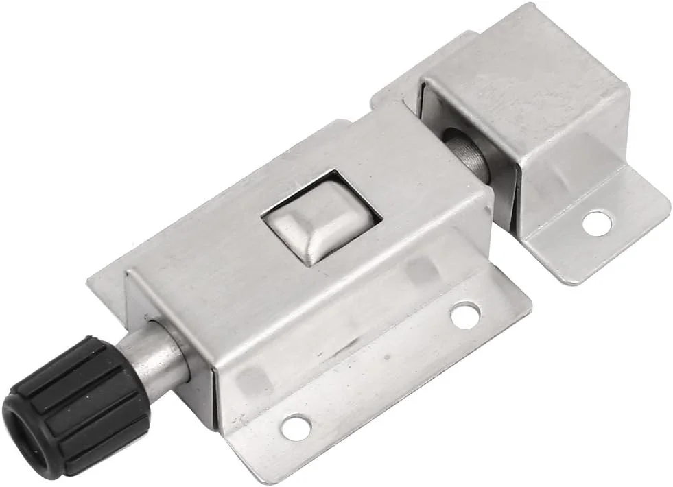 زبانه قفل درب اتوماتیک فنری فولادی ضد زنگ اکسیت با دکمه فشاری به همراه پیچ