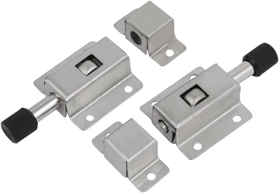 زبانه قفل درب فنری دکمه ای استیل ضد زنگ اکسیت، طول 7 سانتیمتر، 2 عدد