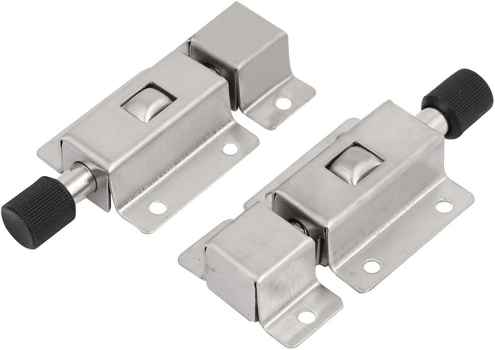 زبانه قفل درب فنری دکمه ای استیل ضد زنگ اکسیت، طول 7 سانتیمتر، 2 عدد