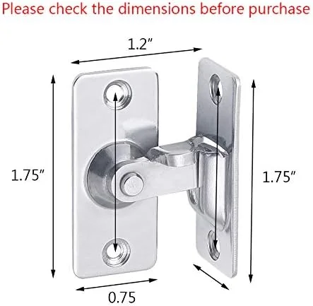 قفل درب 90 درجه الامیک، قفل زبانه درب زاویه راست 1-3/4 اینچ، قفل کشویی استیل ضد زنگ، بست قفل برای درب، پنجره، کمد، درب انبار - بسته 2 عددی