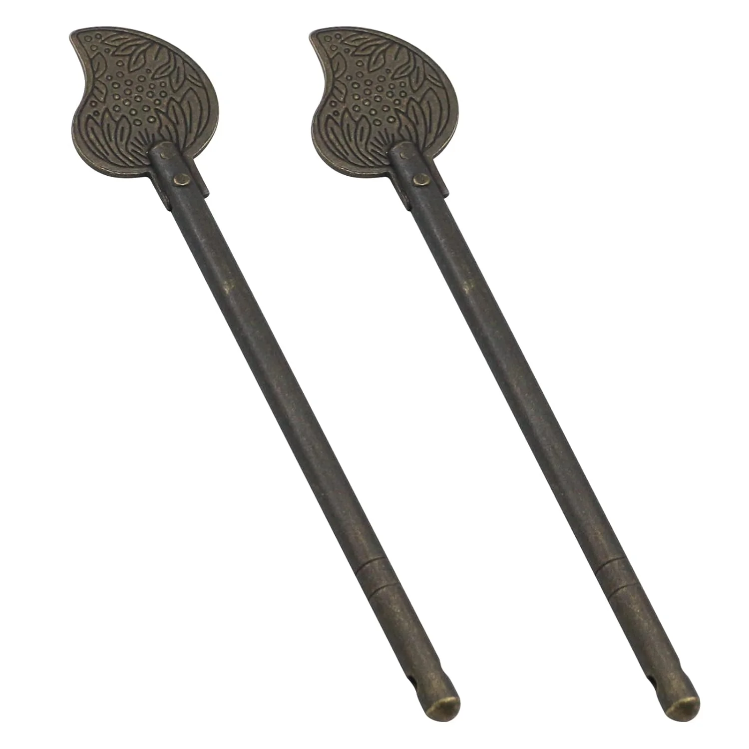 قفل پین ​​میله ای درب کابینت فلزی طرح برگ آنترادر، سبک رترو، رنگ برنزی، بسته 2 عددی