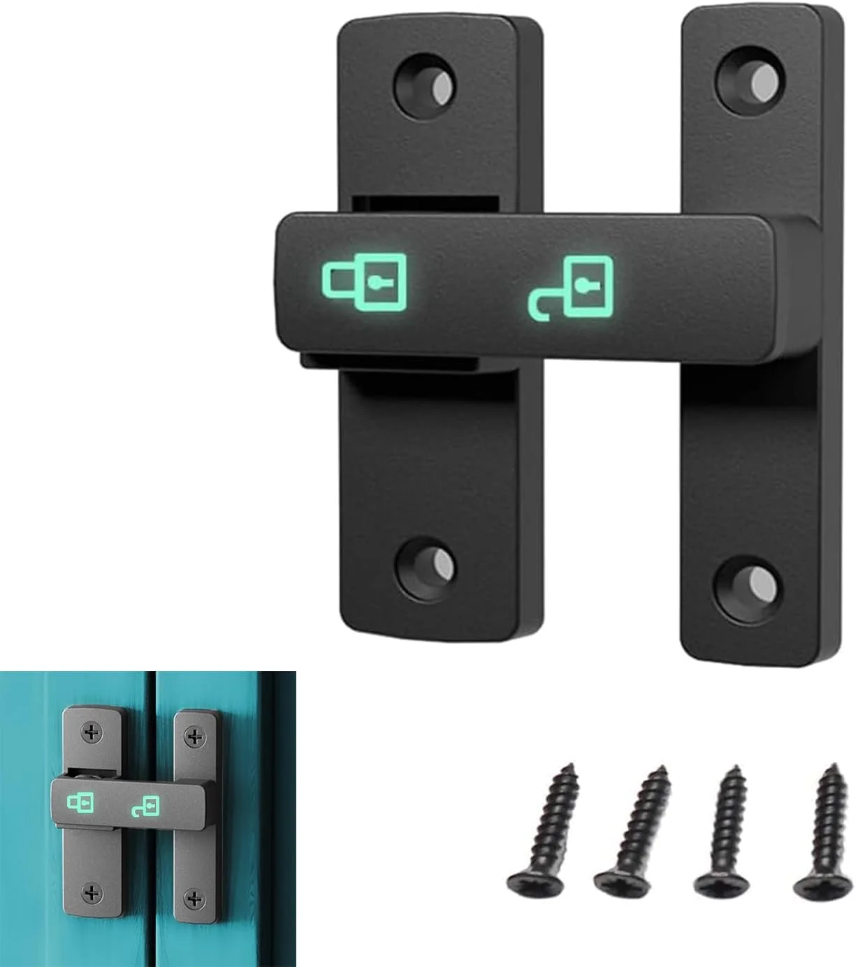 قفل کشویی درب چرخشی، قفل درب آلیاژ روی بادوام، قفل پیچ درب چرخشی، قفل سنگین 180 درجه، قفل درب انبار مناسب برای باغ، حمام، انبار، فضای باز