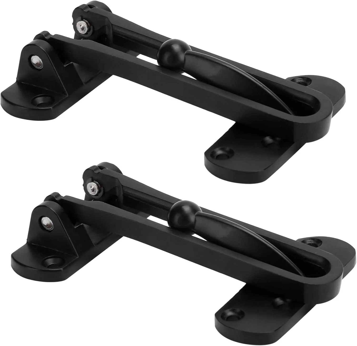 دو عدد قفل درب ضد سرقت آلیاژ آلومینیوم نوع A با پیچ و بست (مشکی)