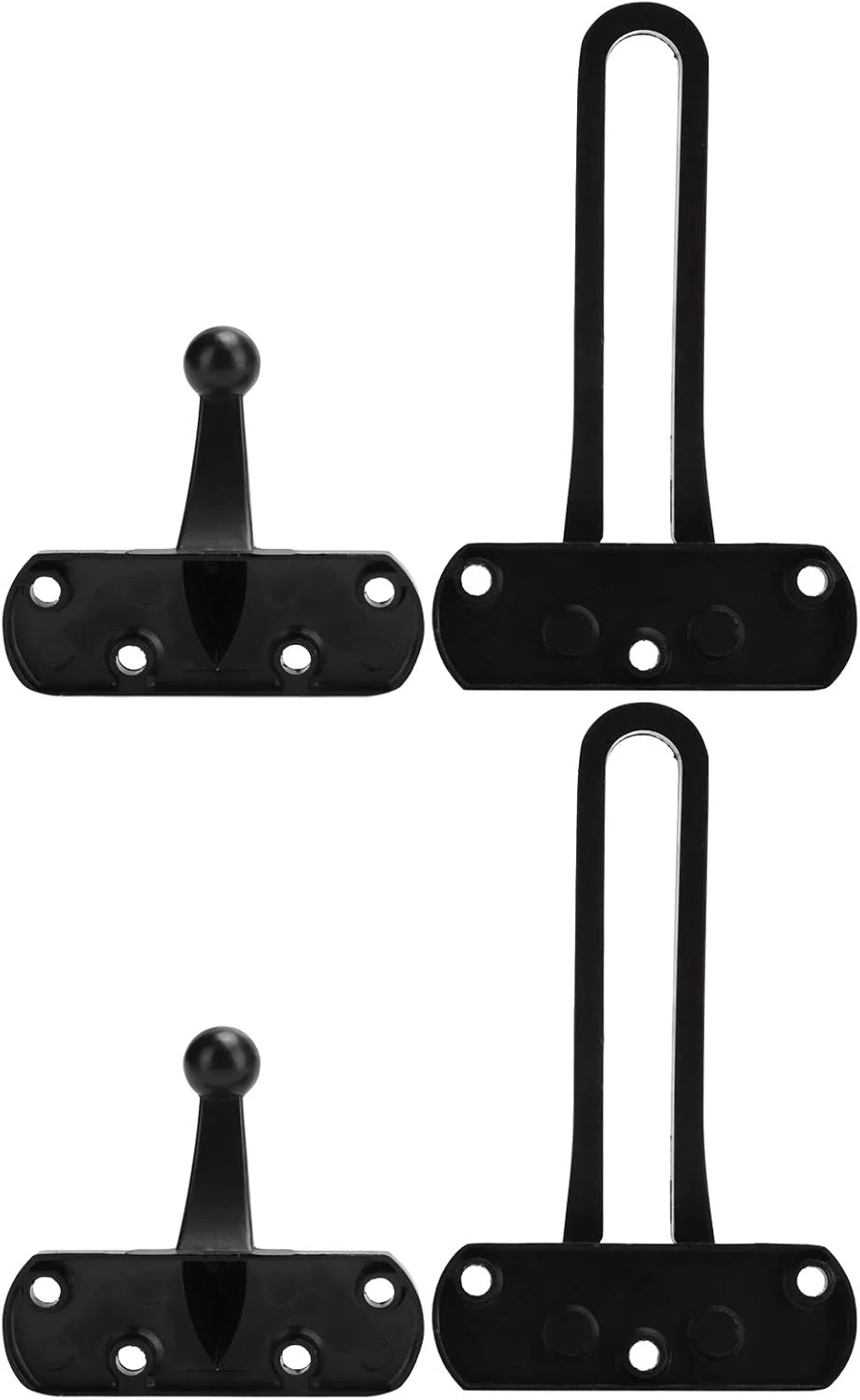 دو عدد قفل درب ضد سرقت آلیاژ آلومینیوم نوع A با پیچ و بست (مشکی)