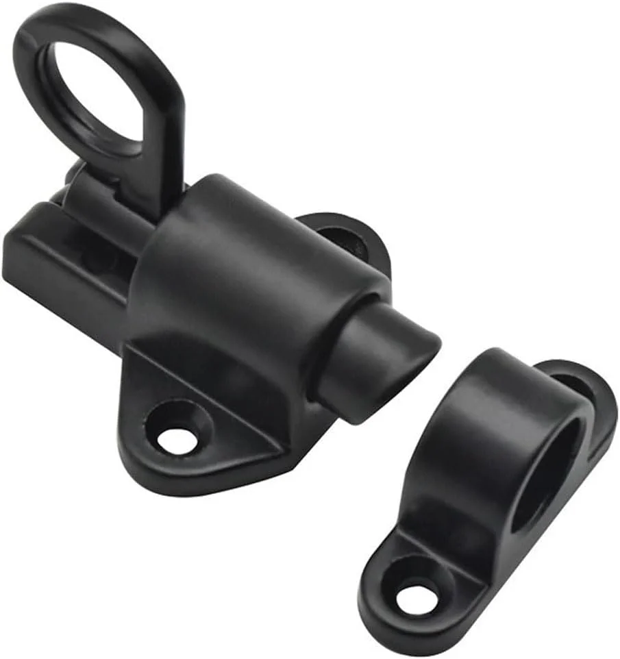 قفل فنری، قفل خودکار فنری 50 میلی متری از جنس استیل ضد زنگ برای درب پنجره کابینت مبلمان، مشکی