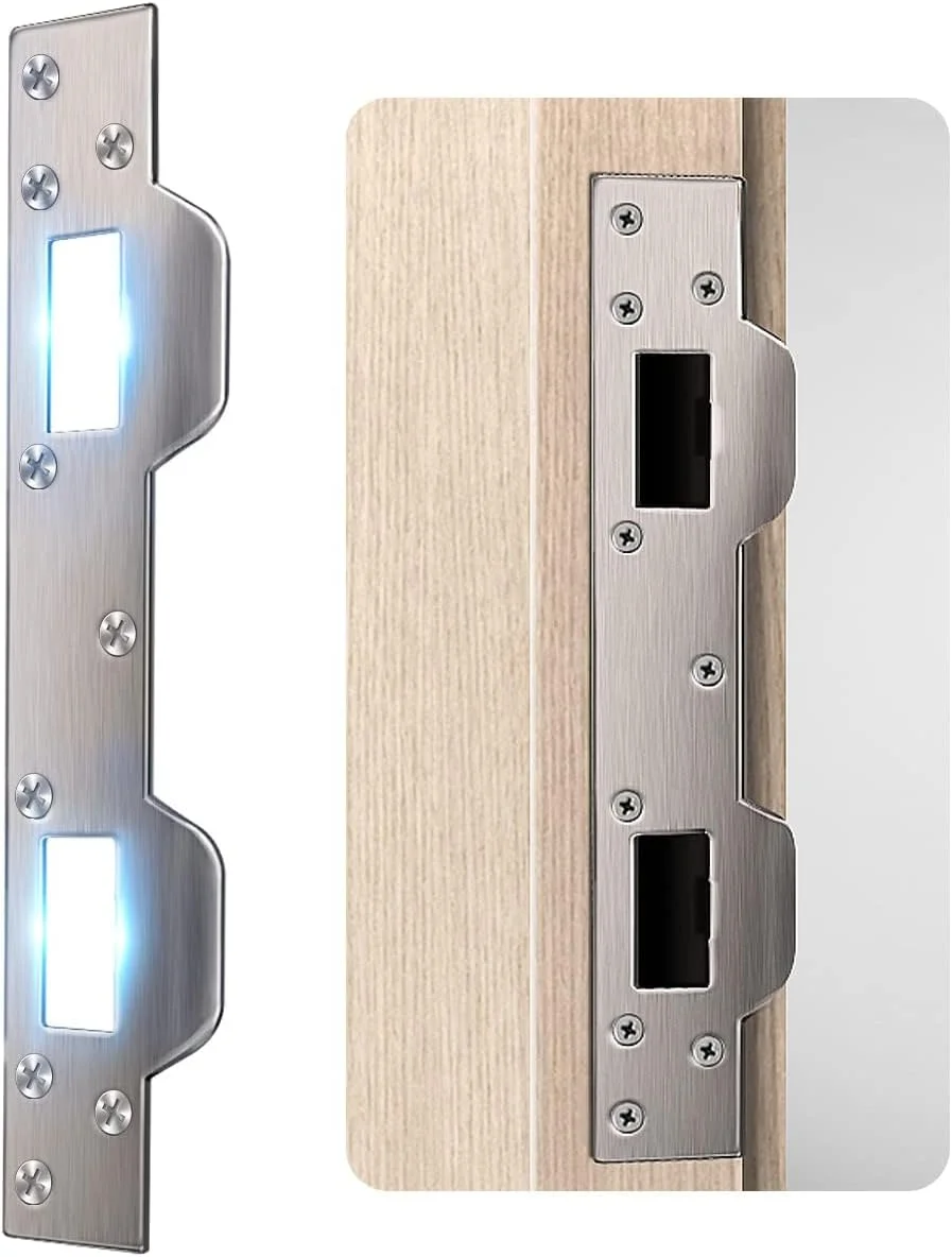 صفحه تقویت قفل درب Azonee، صفحه فلزی قفل درب با سوراخ 5-1/2 اینچ تا 6 اینچ برای درب های بیرونی و داخلی، تعمیر قفل درب