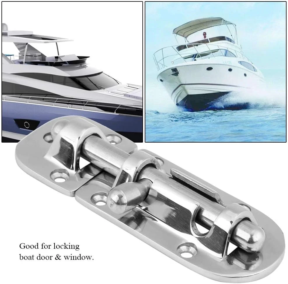 زبانه قفل کشویی درب Azonee، زبانه قفل استیل ضد زنگ با سوراخ قفل، زبانه قفل درب قایق، زبانه قفل پنجره درب کشویی