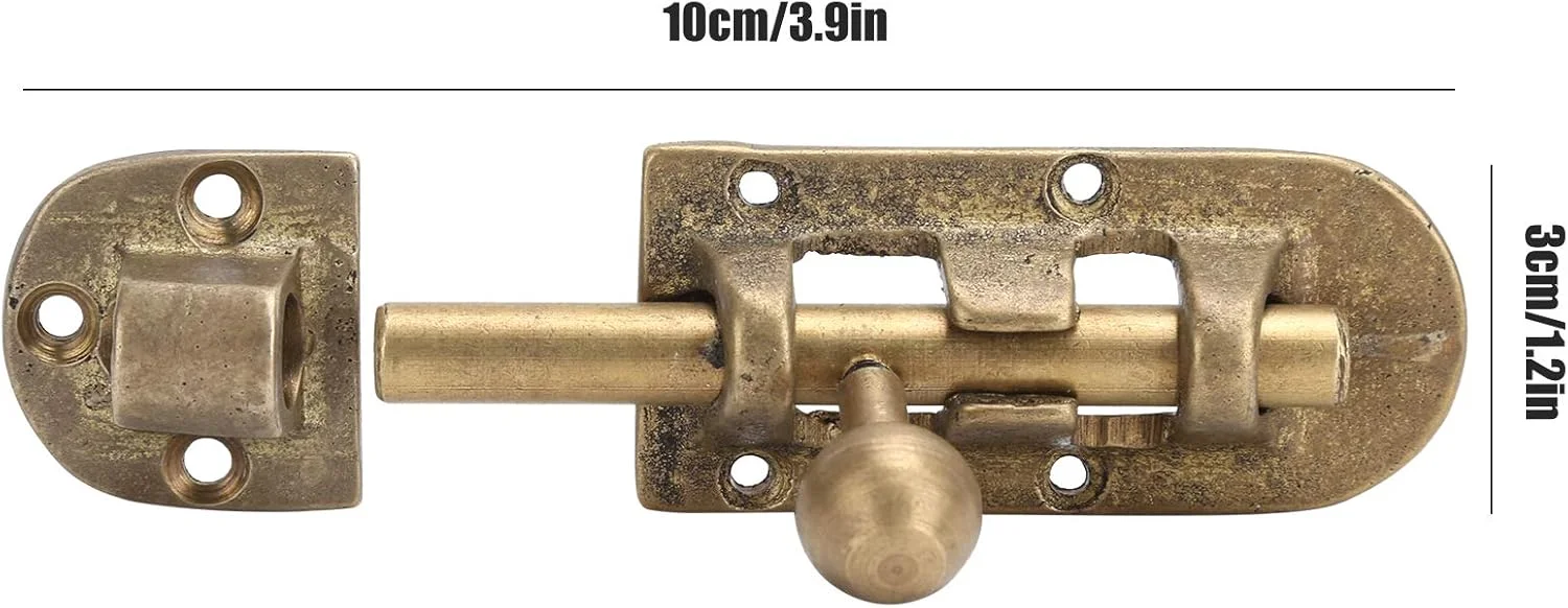 زبانه درب کشویی برنجی قدیمی Banrixian به همراه پیچ، قفل کشویی سگکی برای ابزار سخت افزاری منزل Leunlee زبانه درب کشویی برنجی قدیمی Banrixian به همراه پیچ، قفل کشویی سگکی برای ابزار سخت افزاری منزل Leunlee