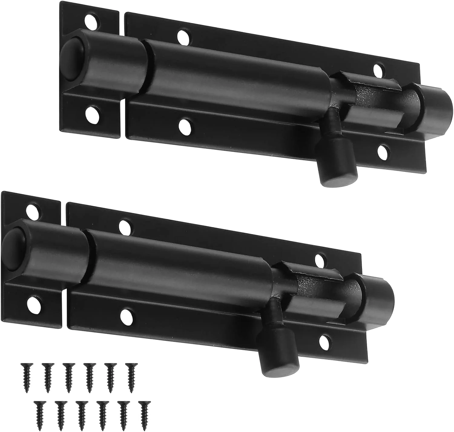 دو عدد قفل زبانه ای بشکه ای 3 اینچی، قفل سخت افزاری درب مشکی، قفل کشویی کوچک (ضخامت 1.3 میلی متر)