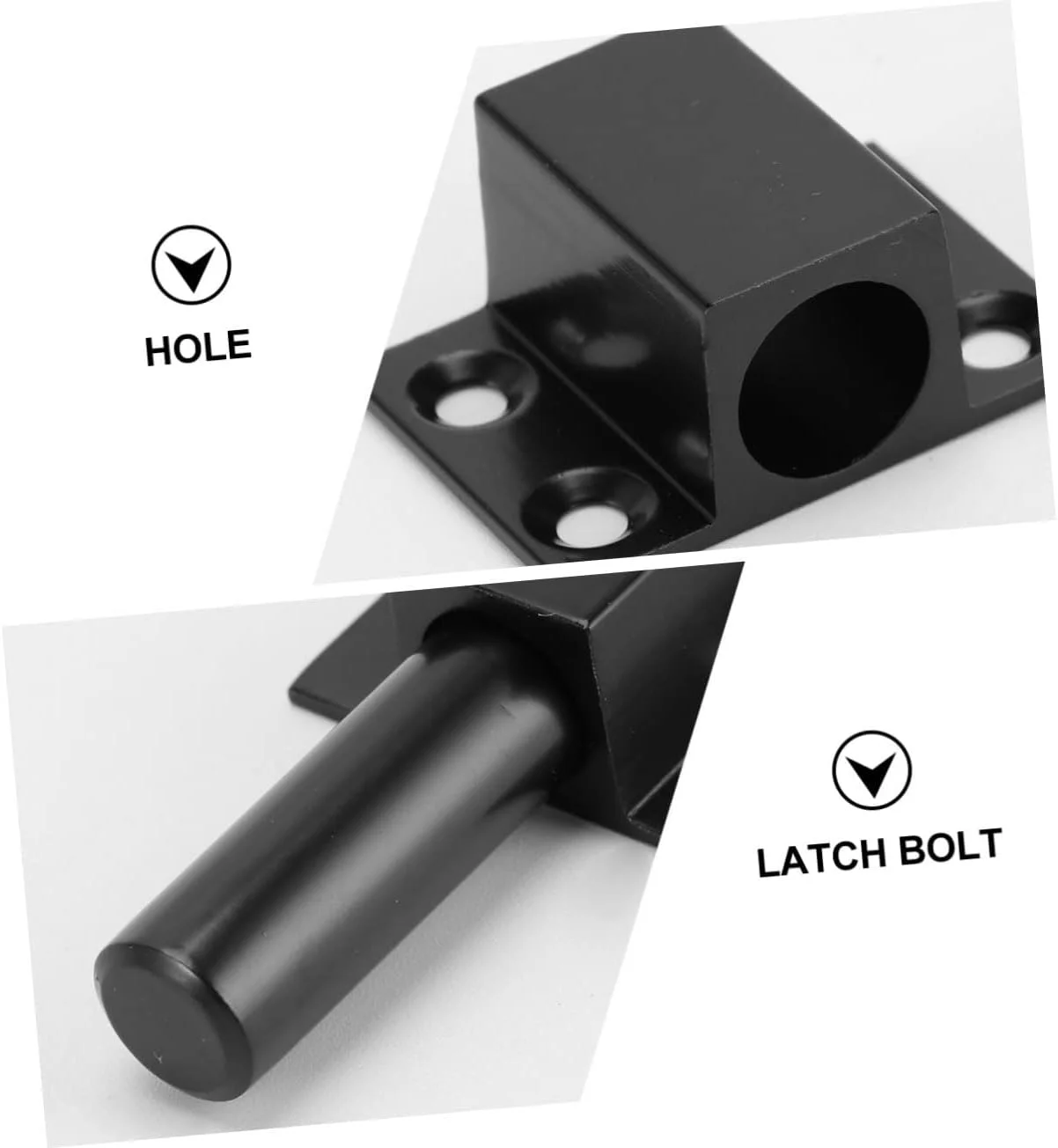 2 عدد قفل زبانه درب اتاق خواب، قفل های سخت افزاری، قفل کشویی درب، پیچ و مهره های استیل ضد زنگ، قفل کشویی دکمه ای مشکی، قفل کشویی درب داخلی، استیل ضد زنگ مشکی