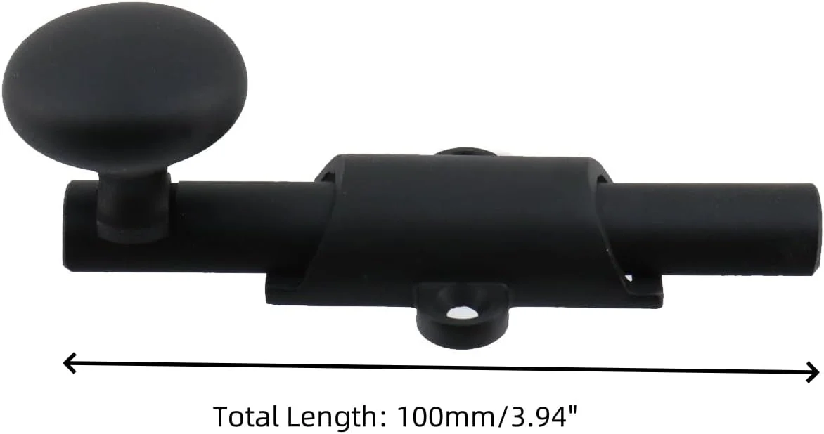قفل زبانه کشویی درب Bitray، طول 10 سانتی متر، مشکی، نصب سطحی، سنگین و مقاوم، مناسب برای درب های کشویی