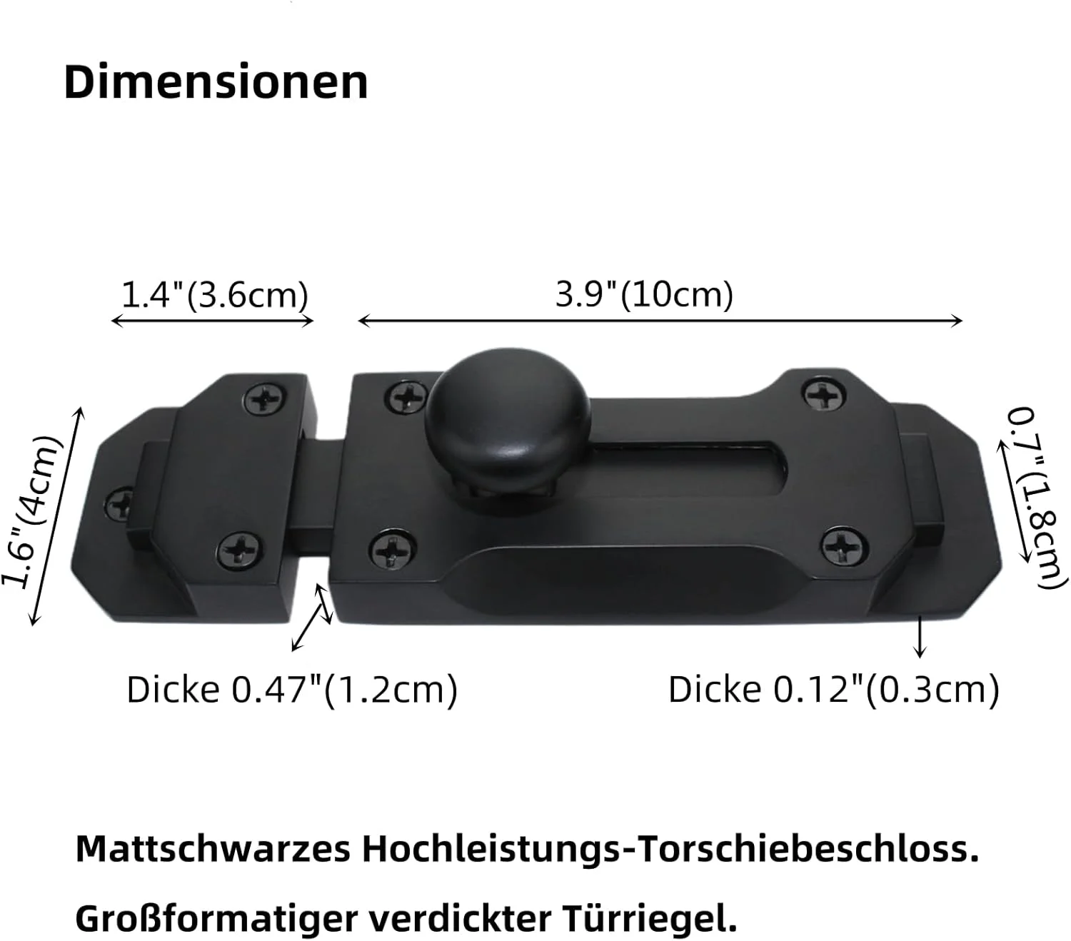 قفل زبانه کشویی درب Bilyglewarwof، قفل کشویی ایمنی درب برای انبار، درب دروازه، دو درب، درب ورودی، سوله (14 سانتیمتر)