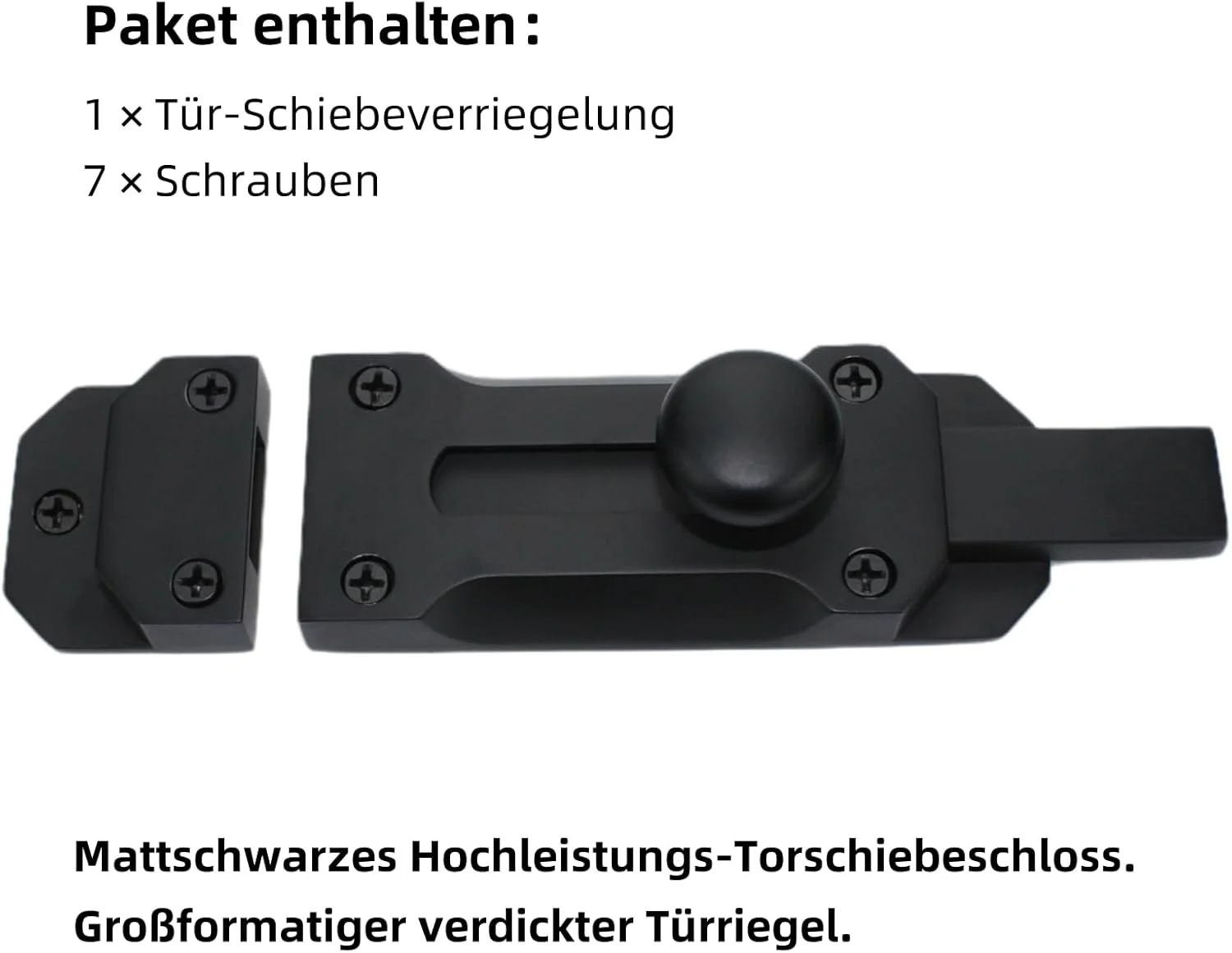 قفل زبانه کشویی درب Bilyglewarwof، قفل کشویی ایمنی درب برای انبار، درب دروازه، دو درب، درب ورودی، سوله (14 سانتیمتر)