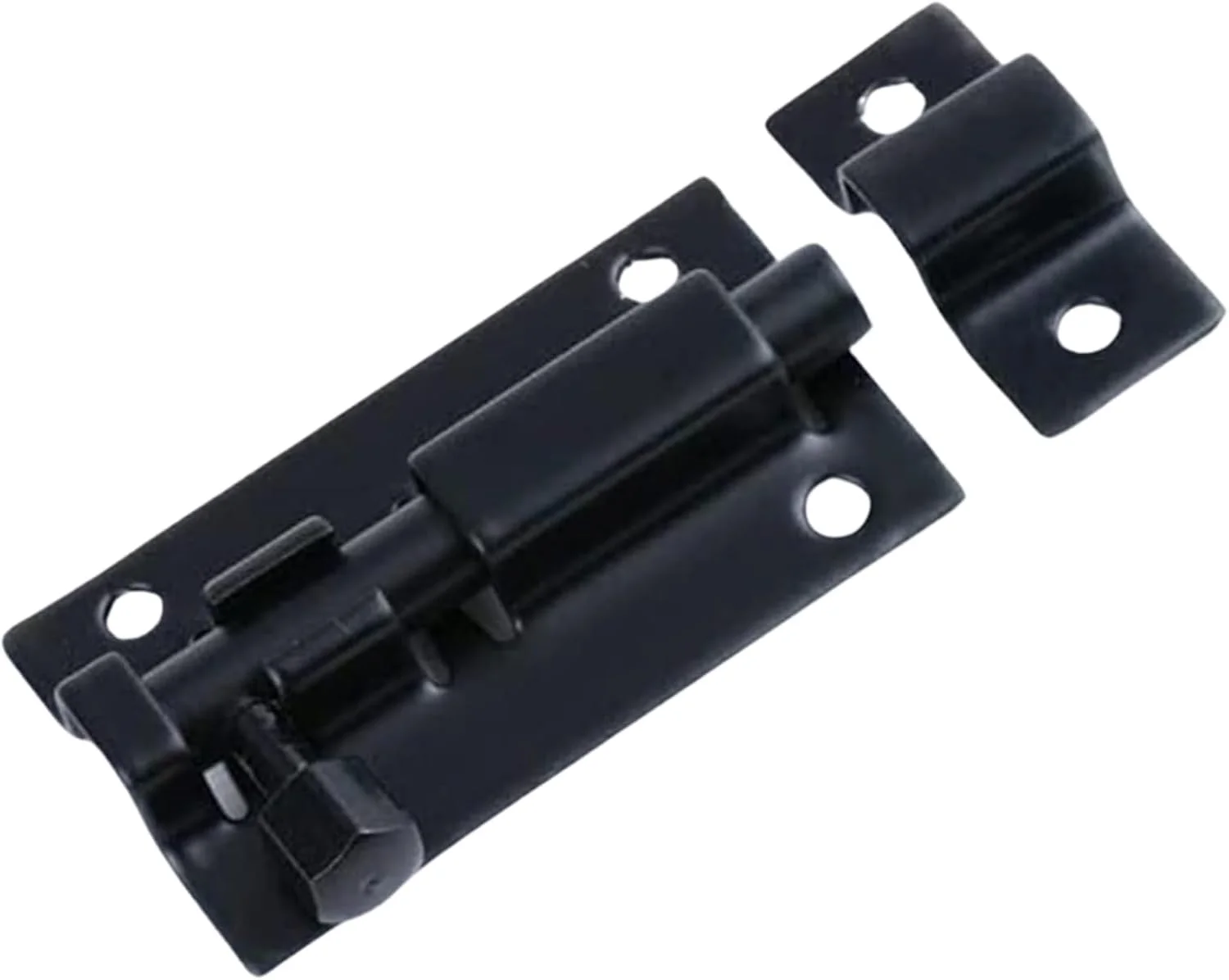 زبانه قفل درب استیل ضد زنگ مشکی مات 2 اینچی - قفل کشویی مقاوم برای حمام، اتاق خواب، کمد، درب های چوبی - قفل حریم خصوصی روکار برای استفاده داخلی