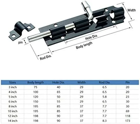 قفل زبانه درب، قفل سنگین درب، قفل درب باغ، درب سوله، قفل کشویی برج 12 اینچی