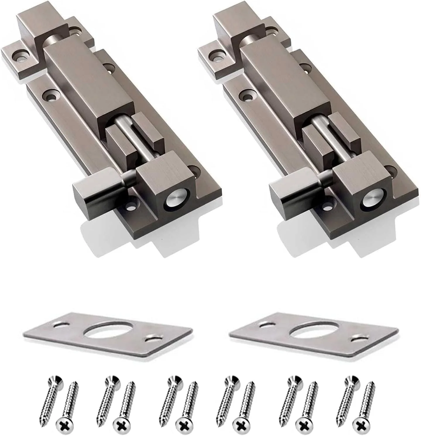 قفل درب کشویی بولیوی، قفل زبانه درب کشویی برای تقویت امنیت درب منزل، قفل سنگین درب با پیچ برای اتاق خواب، حمام، کمد، انباری و درب حیوانات خانگی