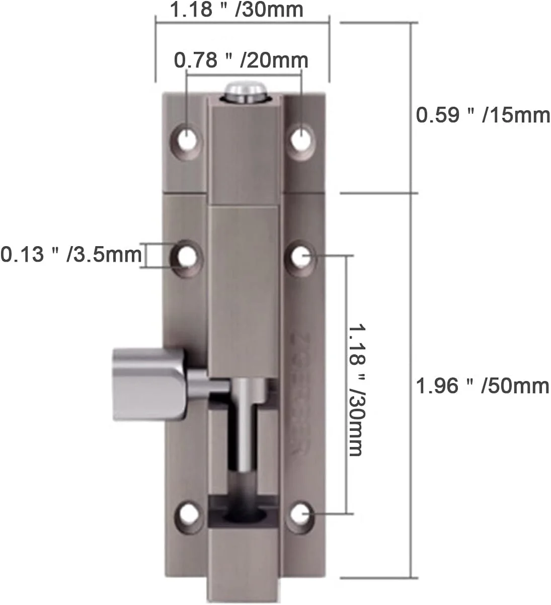 قفل درب کشویی بولیوی، قفل زبانه درب کشویی برای تقویت امنیت درب منزل، قفل سنگین درب با پیچ برای اتاق خواب، حمام، کمد، انباری و درب حیوانات خانگی
