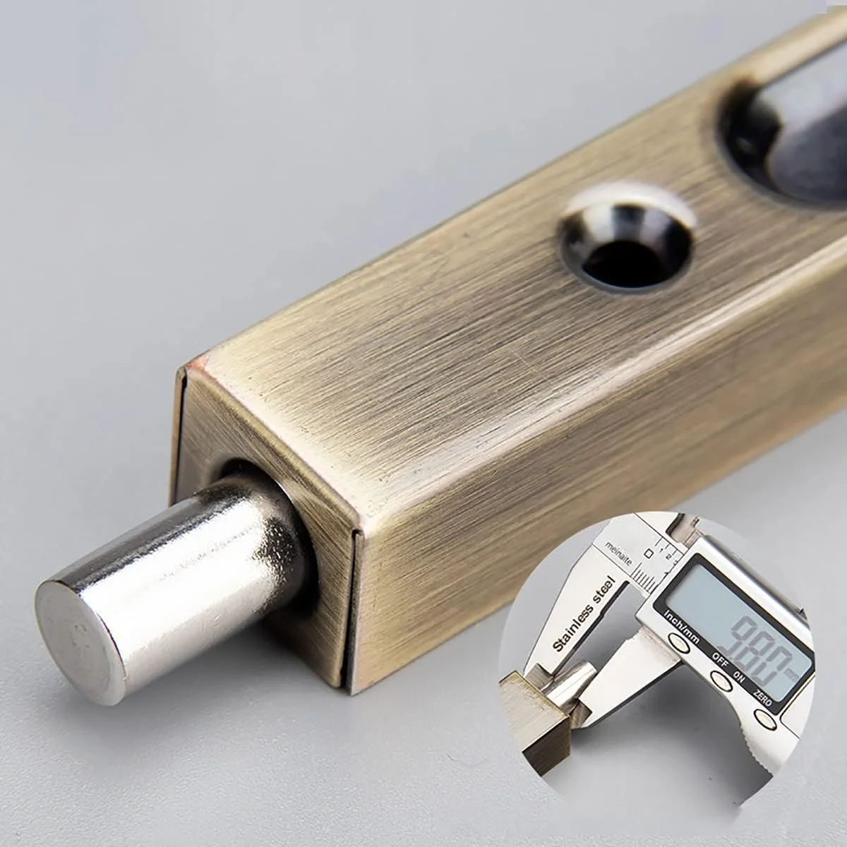 دو عدد قفل زبانه کشویی سنگین، قفل درب استیل ضد زنگ 15 سانتی متری با پیچ، قفل توکار برای درب های دوتایی فرانسوی، پاسیو، سرویس بهداشتی، پنجره، دروازه حیوانات خانگی، طلایی