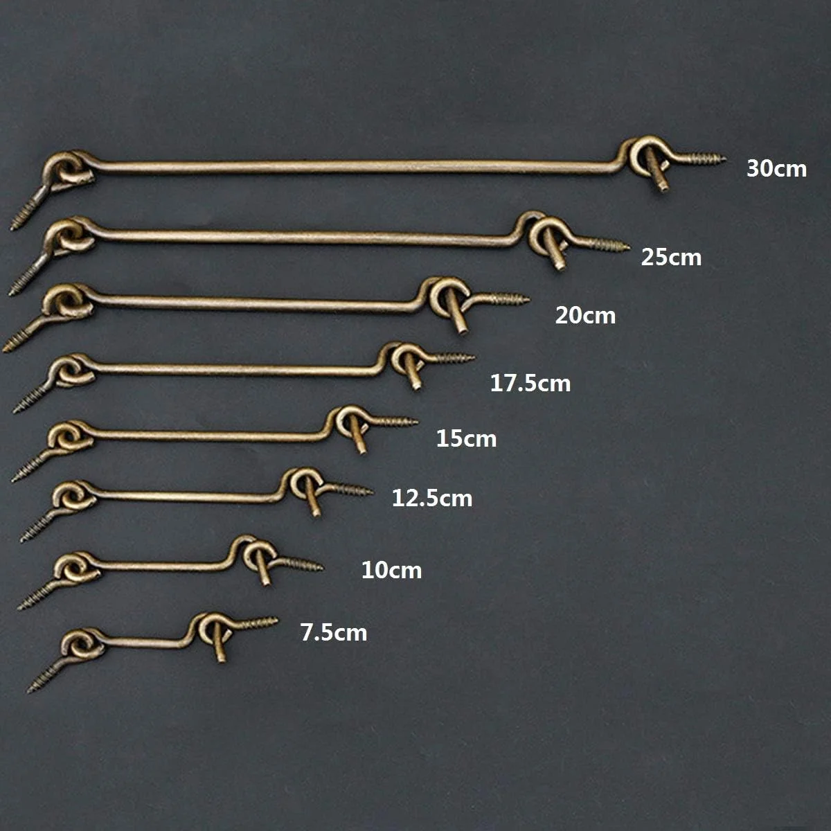 گیره های چشمی قلاب کابین برنزی عتیقه مسی یکپارچهسازی با سیستمعامل، مناسب برای درها، پنجره ها، جعبه ها، حیاط ها، قفل های کمدهای رختکن، قفل های دروازه باغ، پیچ و مهره های قفل درب پنجره با پیچ، 7.5 سانتی متر، 1 عدد