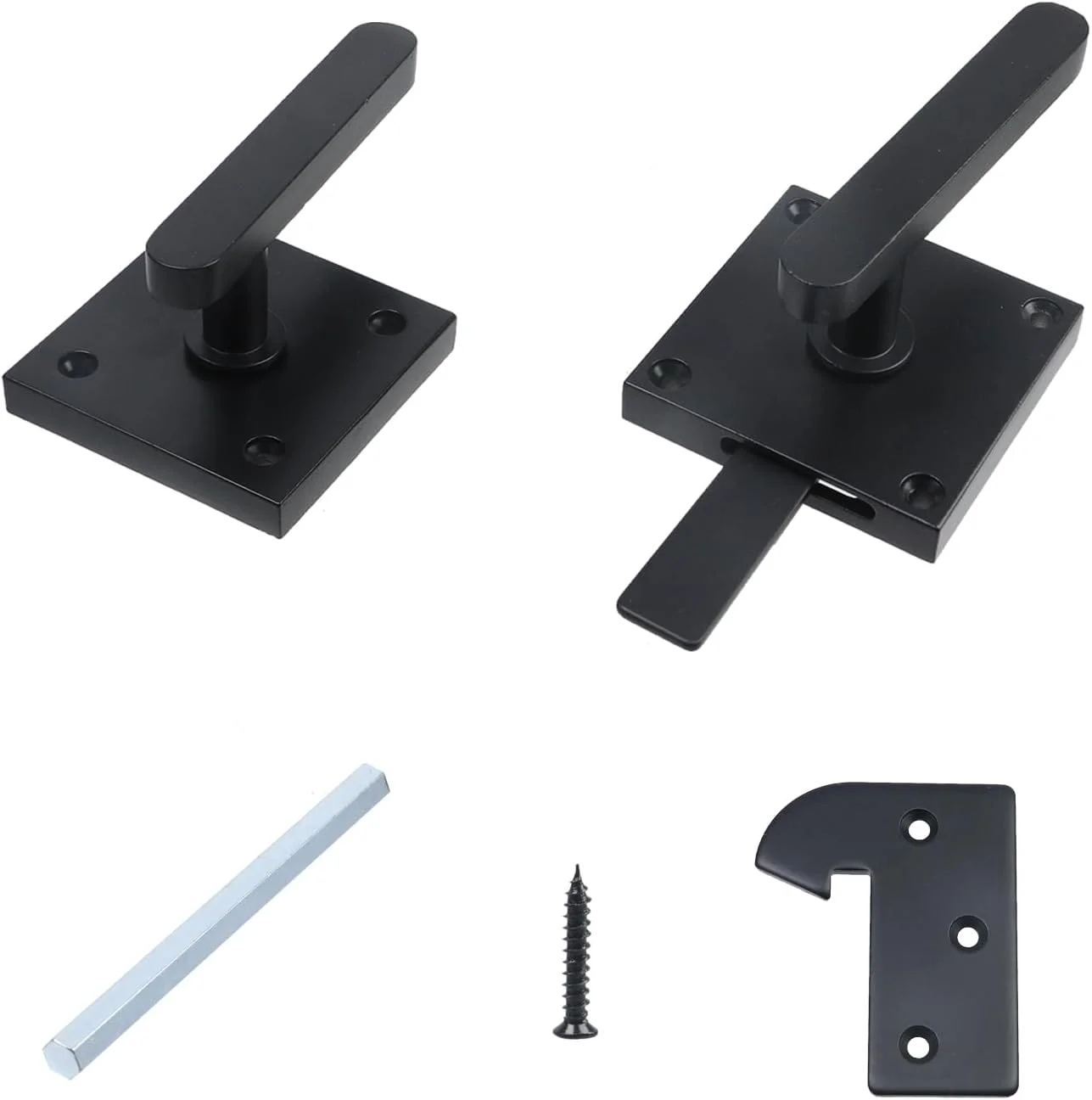 زبانه قفل چرخشی آلومینیومی دو طرفه مشکی Crapyt، سخت افزار قفل دروازه حصار چوبی بادوام، برای دروازه های باغ، مزارع، حصارهای چوبی، درهای اتاق زیر شیروانی، گاراژها، انبارهای ابزار