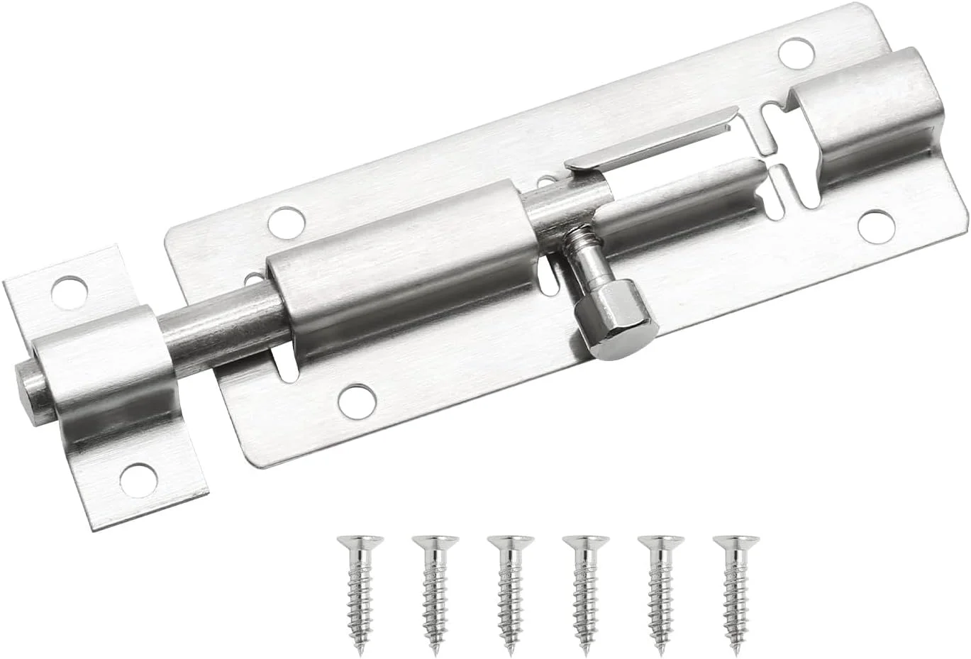 زبانه قفل کشویی درب، زبانه های کشویی 3 اینچی فولاد ضد زنگ، قفل سخت افزاری با پیچ ​​برای درب پنجره مبلمان