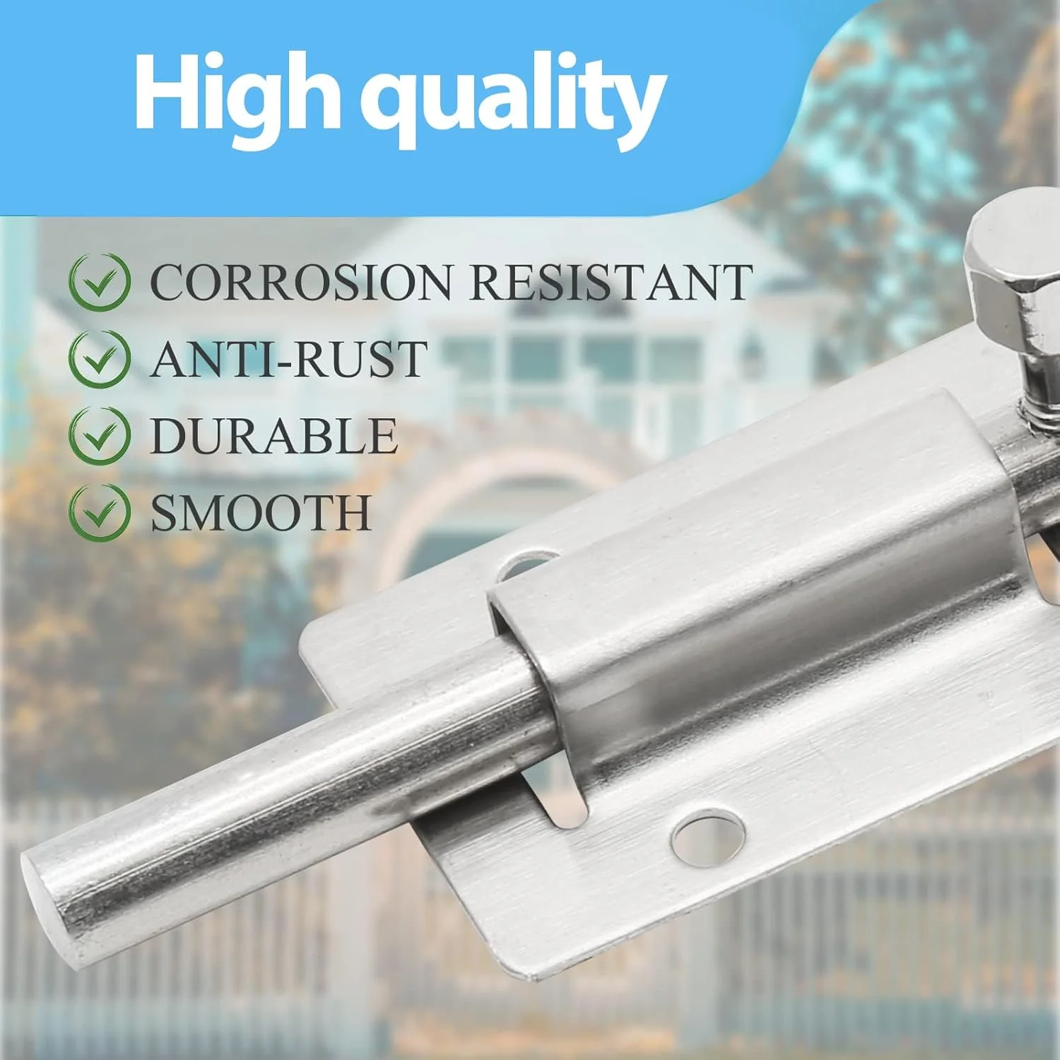 زبانه قفل کشویی درب، زبانه های کشویی 3 اینچی فولاد ضد زنگ، قفل سخت افزاری با پیچ ​​برای درب پنجره مبلمان