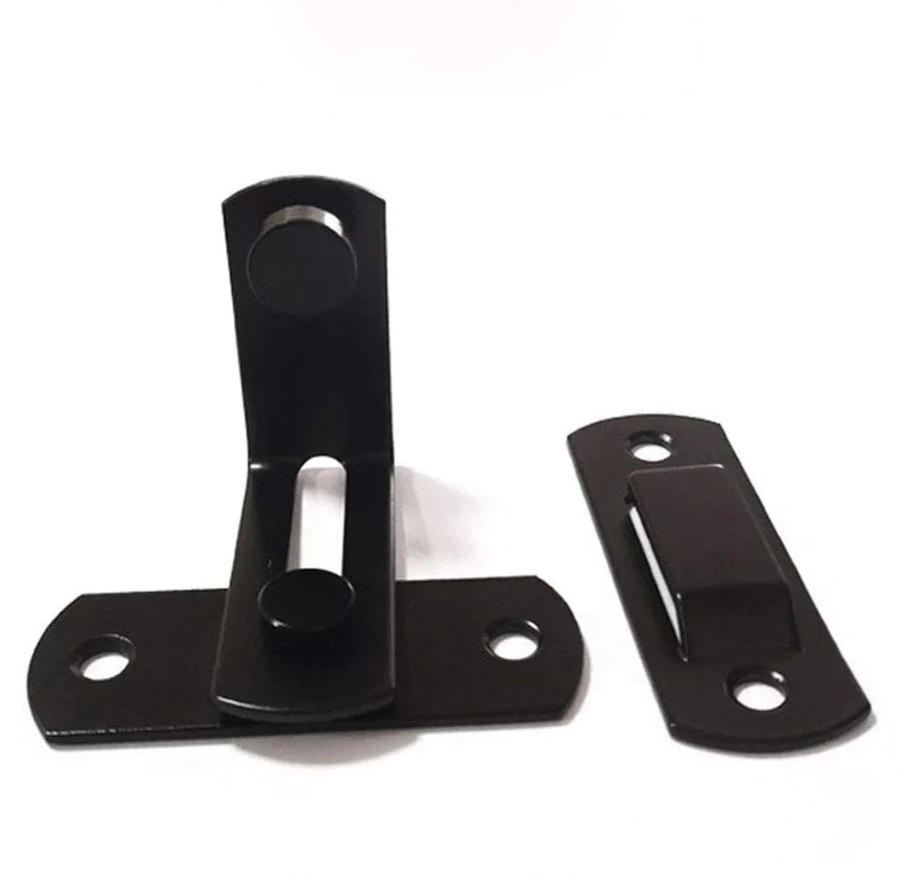 قفل درب ریلی 90 درجه، قفل ایمنی درب شیشه ای کشویی، قفل بزرگ فولاد کربنی، قفل زاویه راست درب ریلی کشویی، مشکی