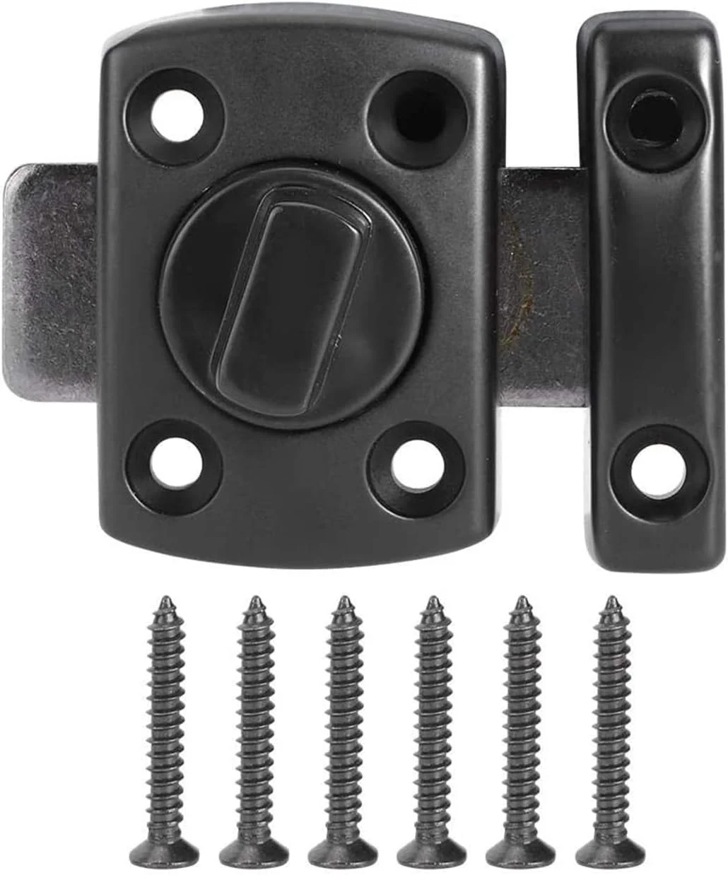 قفل کشویی درب DELFINO، قفل کوچک درب، قفل چرخشی درب، قفل درب برای کمد، درب بیرونی، اتاق خواب، قابل استفاده برای انواع درب های اتاق زیر شیروانی، دریچه، درب باغ - نقره ای