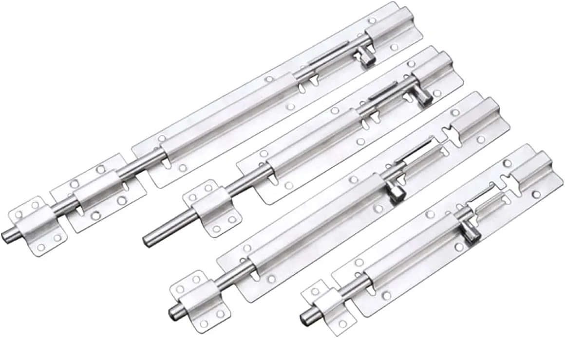 قفل زبانه کشویی درب DELFINO با پیچ، قفل زبانه کشویی استیل ضد زنگ 3 اینچی، 2 عددی، قفل زبانه کشویی بشکه ای برای انواع درب های داخلی