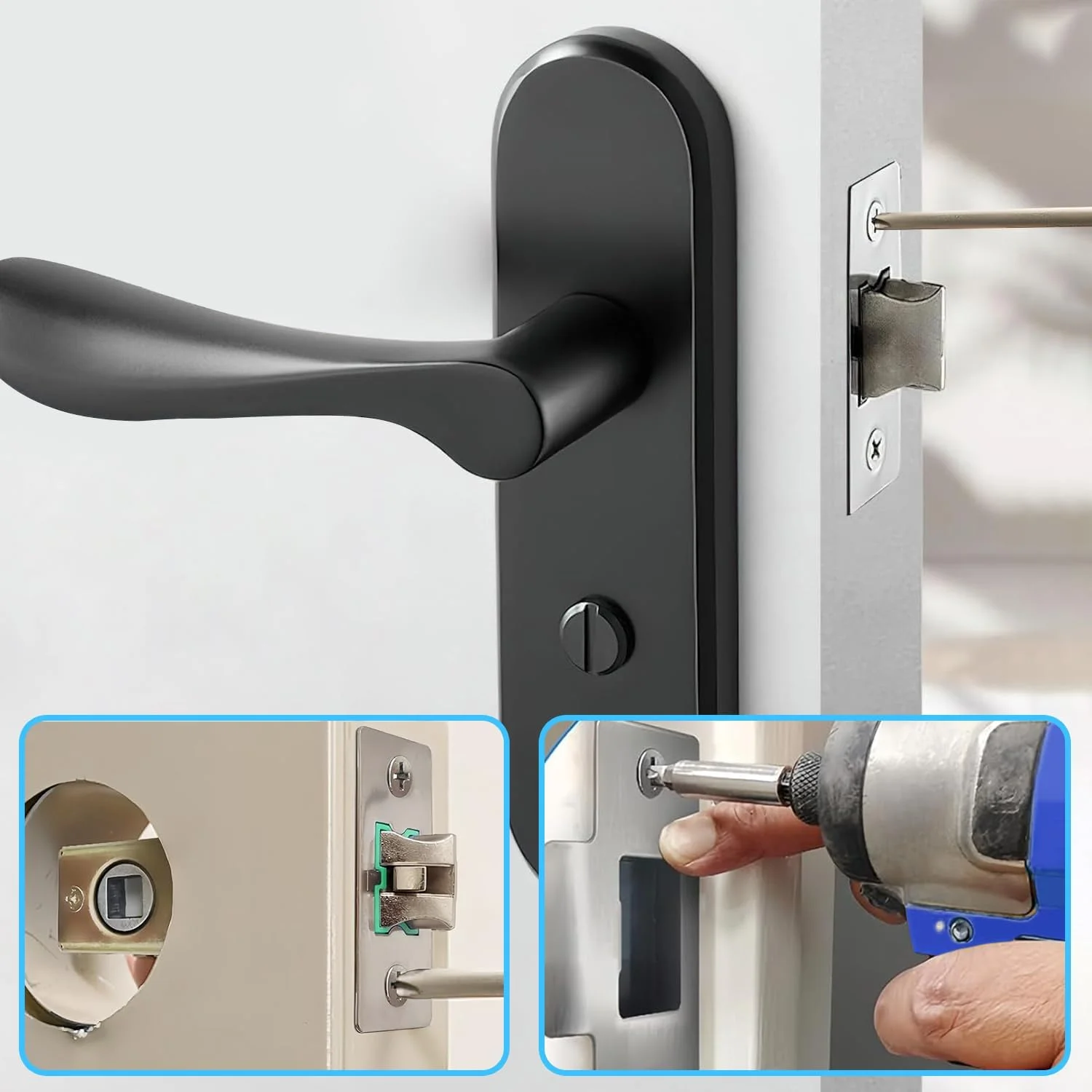 زبانه قفل لوله ای MACHSWON، زبانه قفل درب داخلی 70 میلی متری، زبانه ها و پیچ های درب صیقلی برای دستگیره های اهرمی فنری