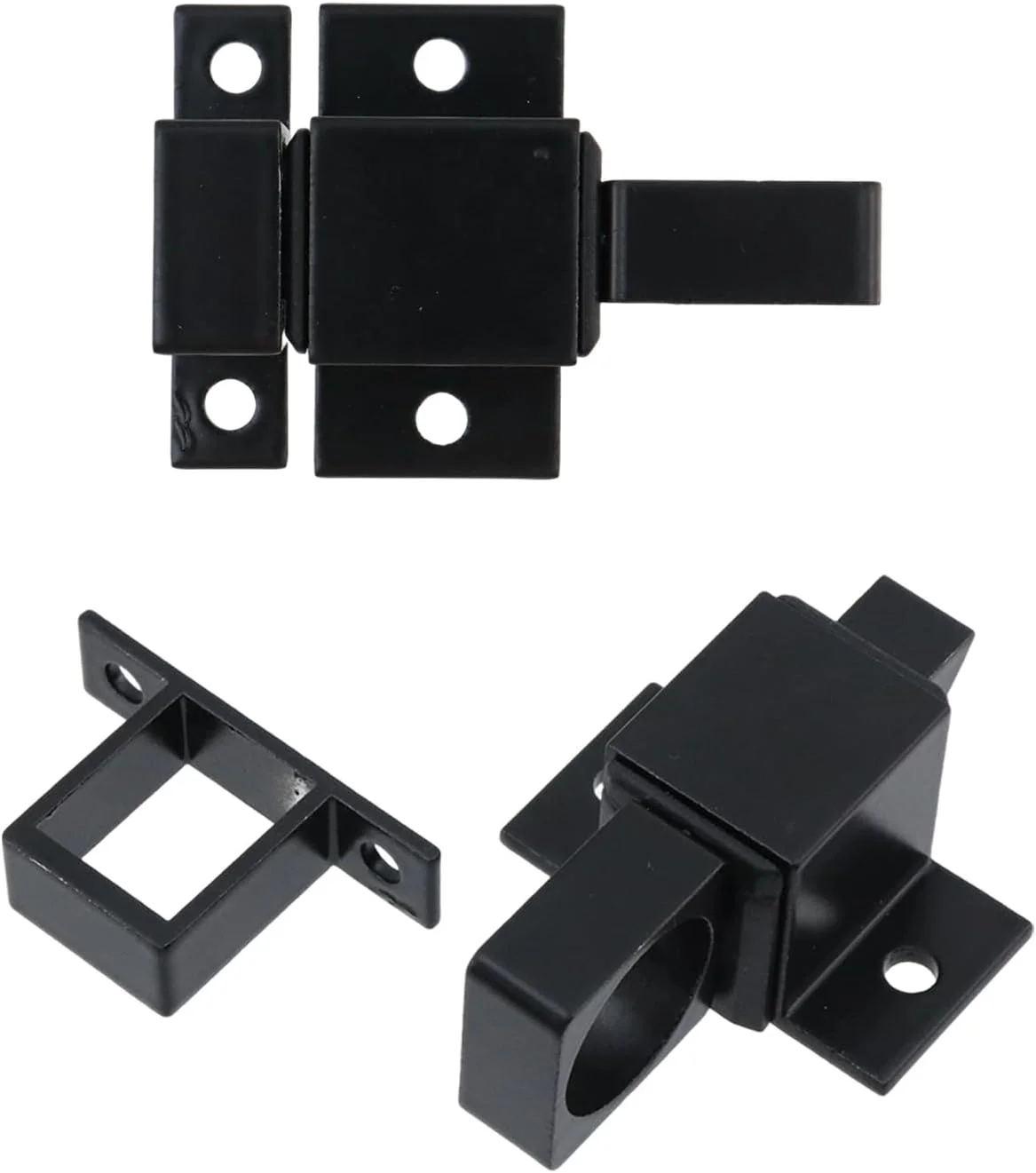 دو عدد قفل خودکار، قفل درب فنری، قفل دروازه آهنی اتوماتیک با پین فنری، قفل پنجره و کابینت برای پنجره، سوله، درب توالت، اتاق خواب و قفس سگ خانگی (مشکی)