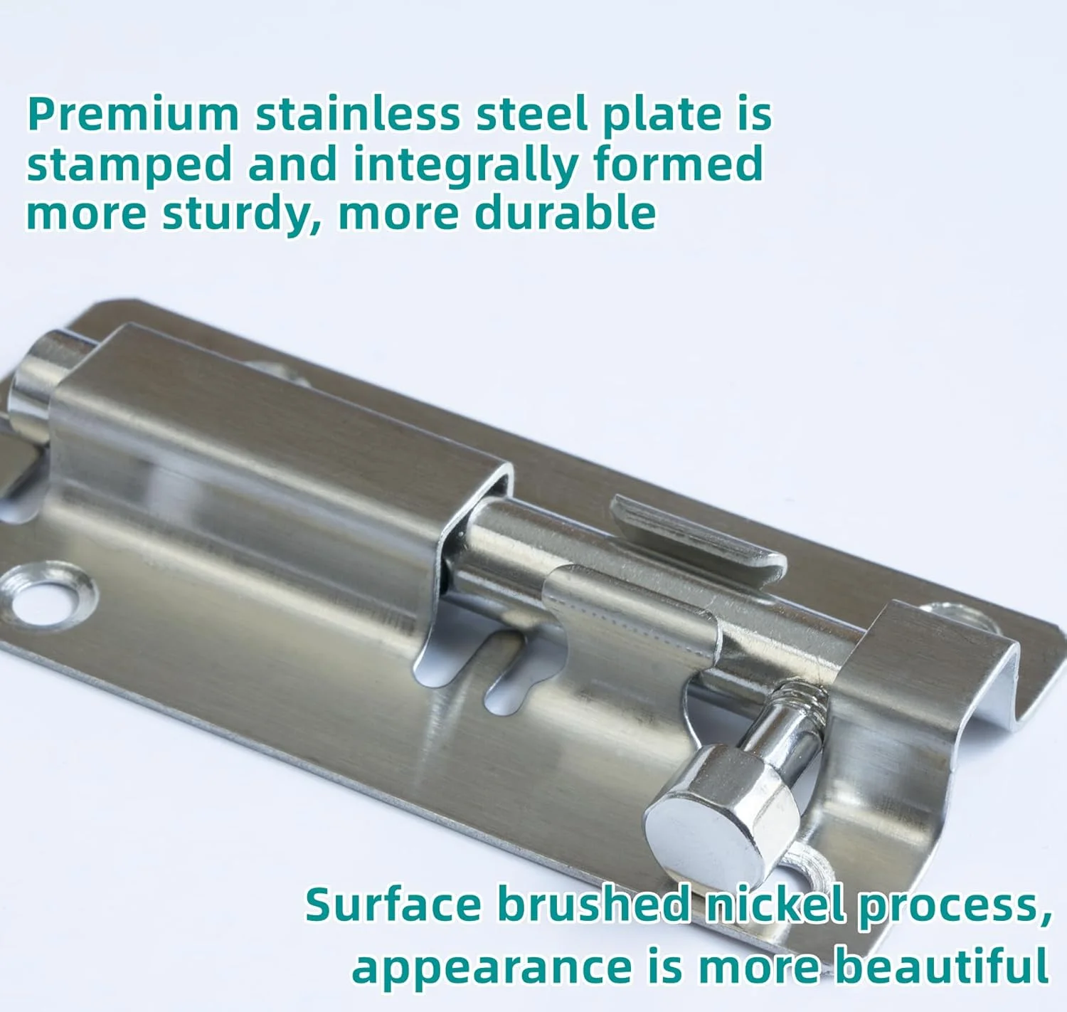 دو عدد قفل زبانه درب 3 اینچی استیل ضد زنگ برای درب های داخلی، حمام، توالت به همراه پیچ (3 اینچ - نقره ای)