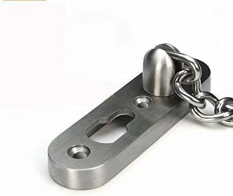 قفل زنجیری درب فوق ضخیم HK - محافظ زنجیر ایمنی درب فولاد ضد زنگ Sus304، قفل چفتی سنگین برای داخل درب، پرداخت نیکل برس خورده (فوق ضخیم: 1.85 میلی متر)