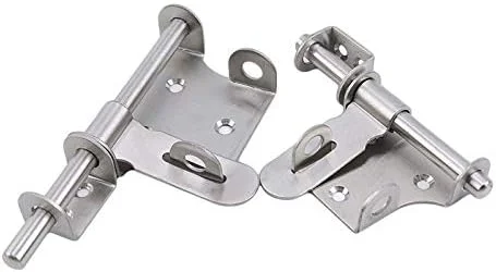 قفل درب هوشمند GHQERTY، قفل کشویی درب و پنجره، قفل استیل ضد زنگ نقره ای، قفل سطلی، قفل درب امنیتی چند منظوره و ایمن (12.5x7.5 سانتی متر)