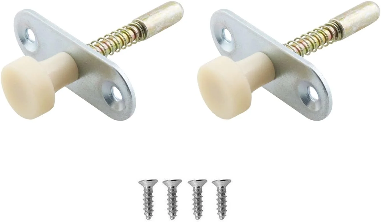 HJGarden 2 عدد قفل فنری اتوماتیک، پیچ درب، اتصالات استوانه ای سنگین ثابت، قفل فنری درب چوبی