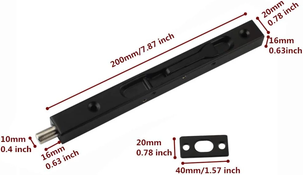 قفل زبانه کشویی توکار محافظ Jianxin، استیل ضد زنگ 15 سانتیمتری، قفل درب ایمنی، مناسب برای دربهای فرانسوی، دربهای کامپوزیت، دربهای چوبی، دربهای دوتایی و دربهای مجازی (مشکی، 20 سانتیمتر) قفل زبانه کشویی توکار محافظ Jianxin، استیل ضد زنگ 15 سانتیمتری، قفل درب ایمنی، مناسب برای دربهای فرانسوی، دربهای کامپوزیت، دربهای چوبی، دربهای دوتایی و دربهای مجازی (مشکی، 20 سانتیمتر)