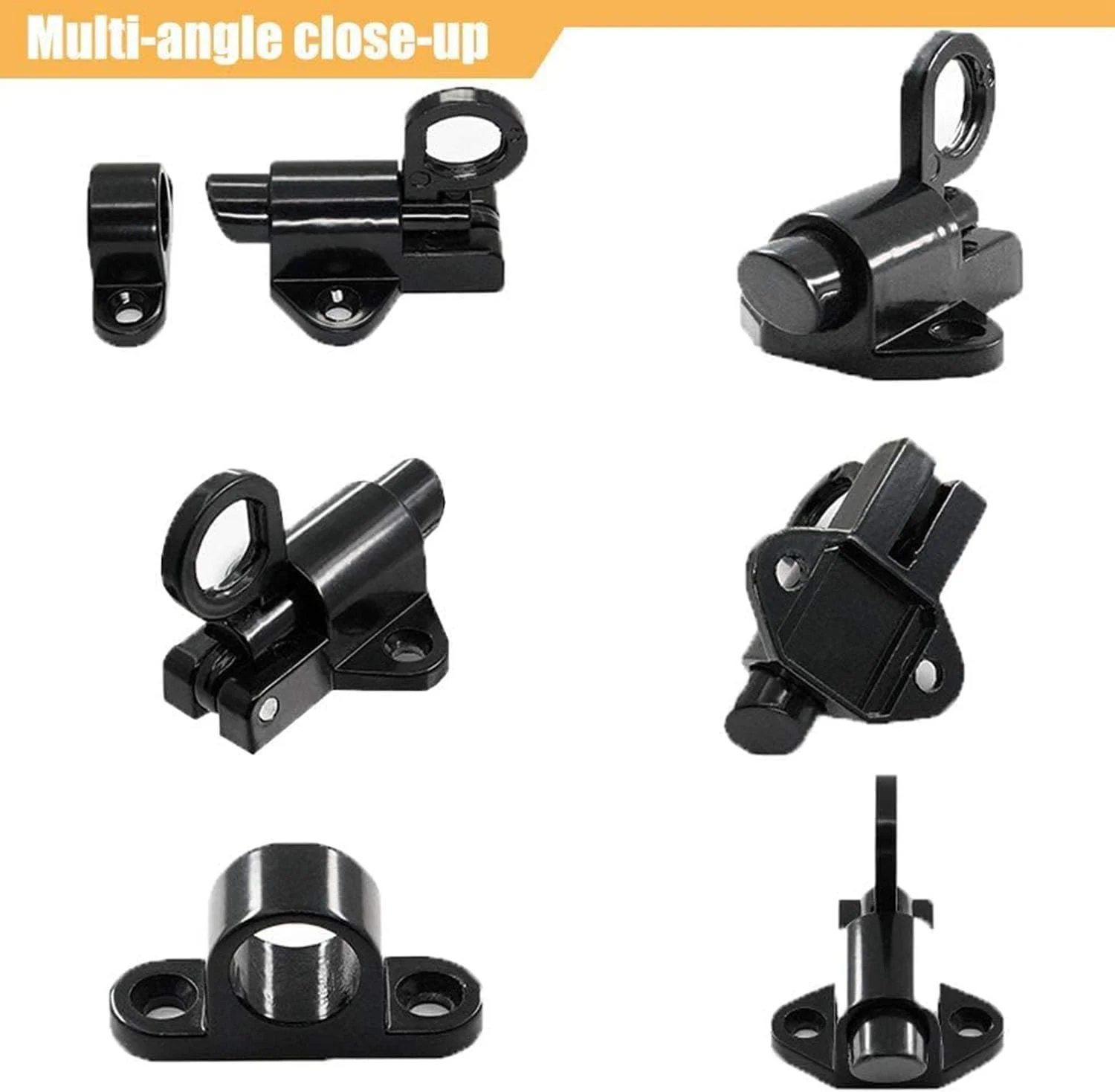 زبانه فنری Joyzzz، 4 عدد قفل خودکار، قفل کشویی درب بشکه ای فنری اتوماتیک ایمنی آلیاژ آلومینیوم با پیچ، قفل خودکار برای پنجره و کابینت