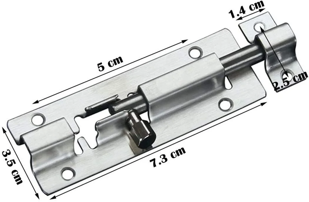 قفل زبانه کشویی درب JoDyRiTht، قفل سخت افزاری استیل ضد زنگ 3 اینچی با پیچ برای پنجره، درب، مبلمان قفل زبانه کشویی درب JoDyRiTht، قفل سخت افزاری استیل ضد زنگ 3 اینچی با پیچ برای پنجره، درب، مبلمان