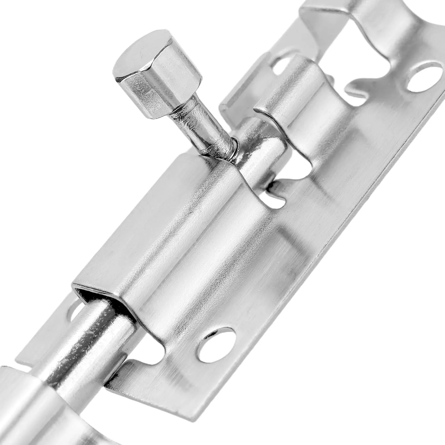 زبانه قفل درب استیل ضد زنگ برای درب حمام و انباری، 75 میلی متر در 30 میلی متر، بسته 6 عددی، نقره ای