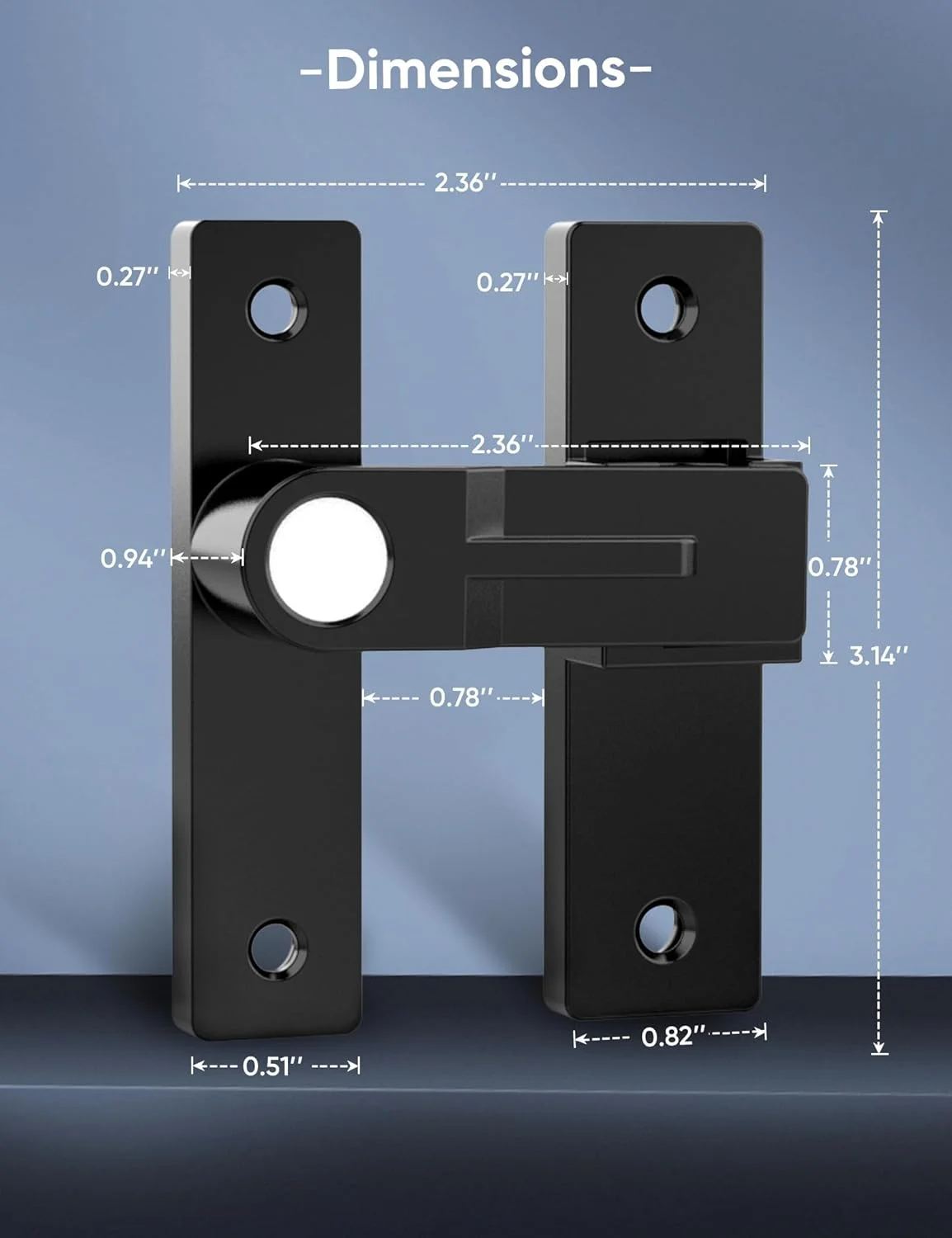 قفل زبانه گردان مشکی سنگین KASTWAVE - قفل درب کشویی و چرخشی 180 درجه برای دروازه ها، انبارها، گاراژها، حصارهای باغ، سوله ها، پنجره ها و کابینت ها - ایمنی و دوام