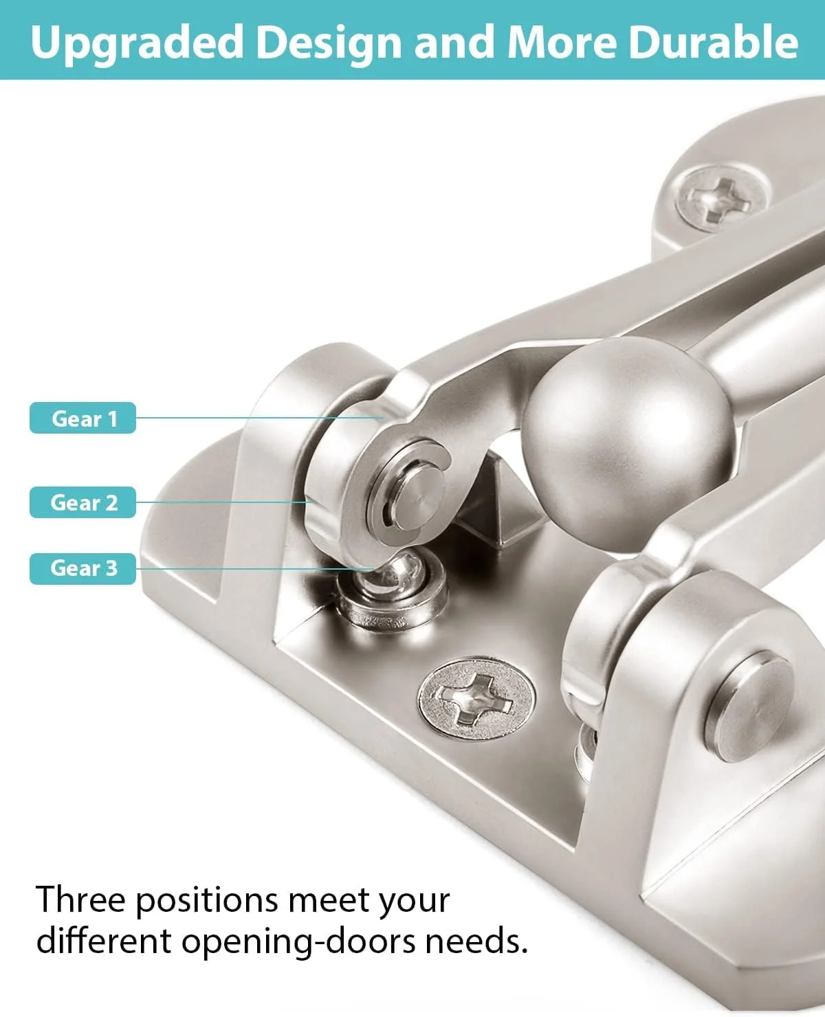 قفل درب اهرمی ضد سرقت KASTWAVE، قفل میله ای چرخشی درب برای درب های ورودی و داخلی، آلیاژ روی جامد ضخیم شده، قفل های تقویت شده برای قفل درب امنیتی منزل، 2 عدد استاپر درب تقویت شده